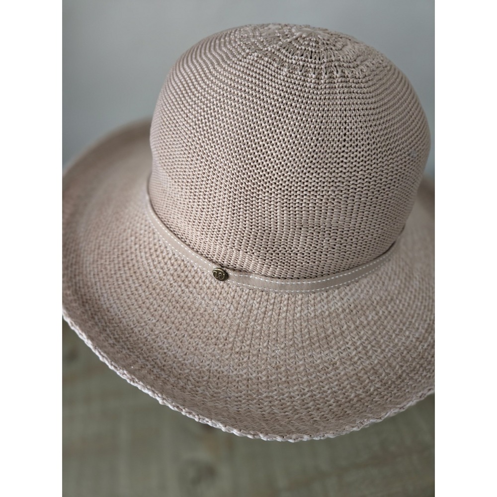 WALLAROO Victoria Brim Sun Hat Adjustable Drawstring Two Tone Beige Lightweight - Picture 4 of 8